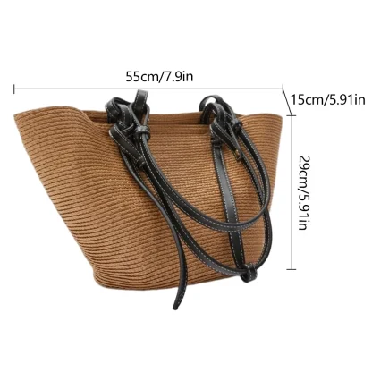 Braided Breeze Large Straw Beach Bag - Image 5