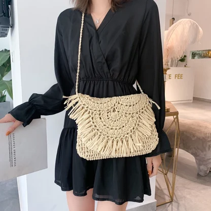Tropical Bliss Vacation Tassel Beach Bag