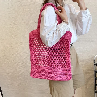 Knitted Shoulder Tote Beach Bag - Image 3