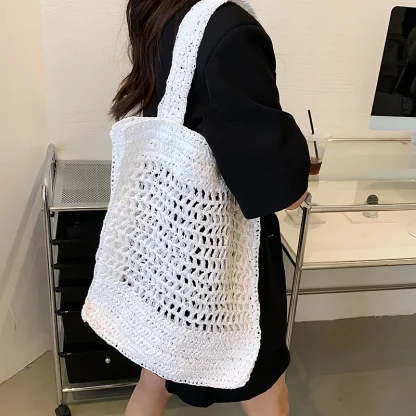 Knitted Shoulder Tote Beach Bag - Image 5