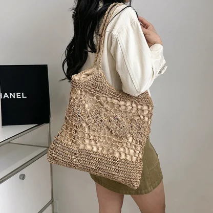 Stylish Weave Summer Tote Beach Bag - Image 4