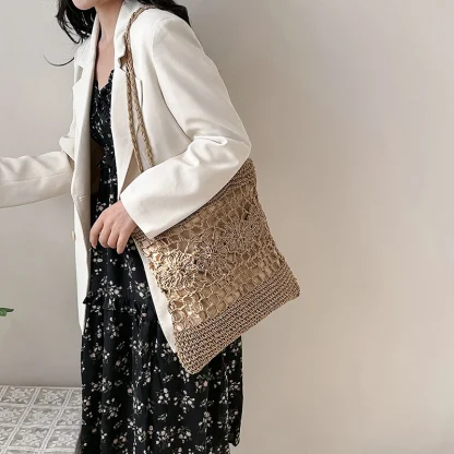 Stylish Weave Summer Tote Beach Bag - Image 5