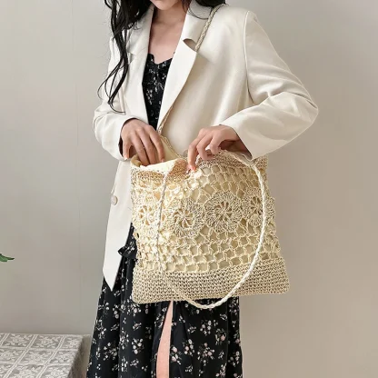 Stylish Weave Summer Tote Beach Bag - Image 6