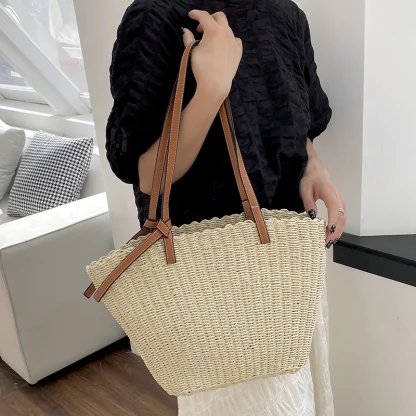 Casual Travel Straw Shoulder Beach Bag