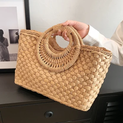 Coastal Breeze Jumbo Straw Beach Bag - Image 2