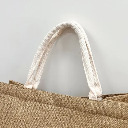 Seaside Serenity Linen Top Handle Beach Bag - Image 5