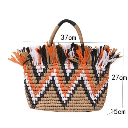 Stylish Straw Travel Beach Bag - Image 7