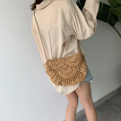 Tropical Bliss Vacation Tassel Beach Bag - Image 3