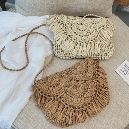 Tropical Bliss Vacation Tassel Beach Bag - Image 5