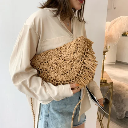 Tropical Bliss Vacation Tassel Beach Bag - Image 2