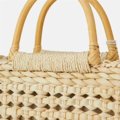 Tassel Hollow Out Straw Beach Bag - Image 5
