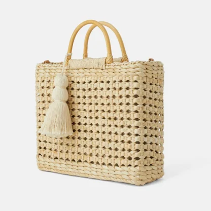 Tassel Hollow Out Straw Beach Bag