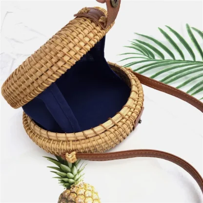 Chic Summer Straw Crossbody Beach Bag - Image 2