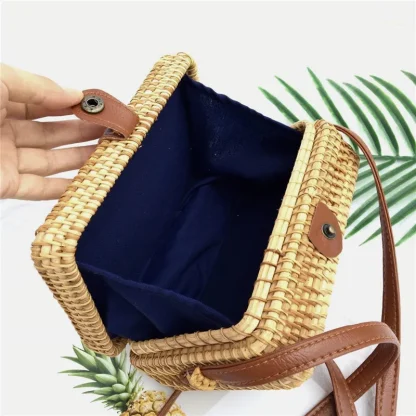 Chic Summer Straw Crossbody Beach Bag - Image 3