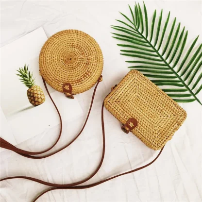 Chic Summer Straw Crossbody Beach Bag
