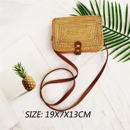Chic Summer Straw Crossbody Beach Bag - Image 6