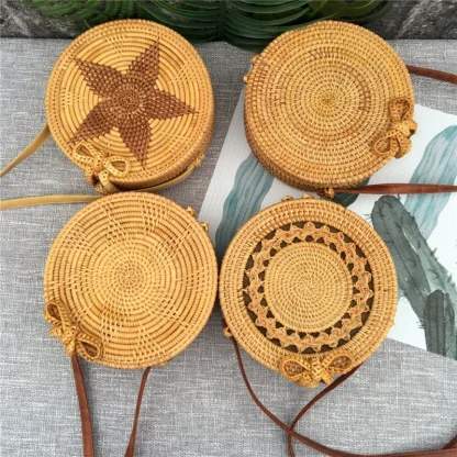 Summer Designer Round Straw Bag - Image 2