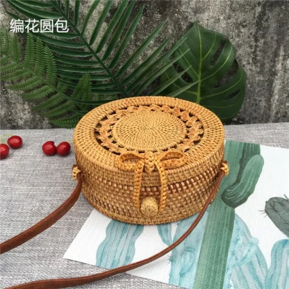 Summer Designer Round Straw Bag - Image 4