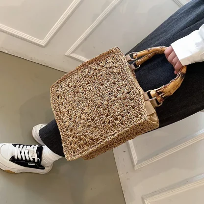 Casual Charm Straw Travel Beach Bag - Image 4