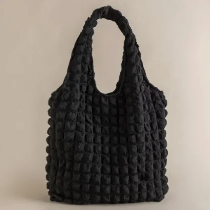 Pleated Cloud Shoulder Beach Bag - Image 2
