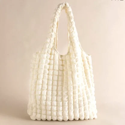 Pleated Cloud Shoulder Beach Bag - Image 3