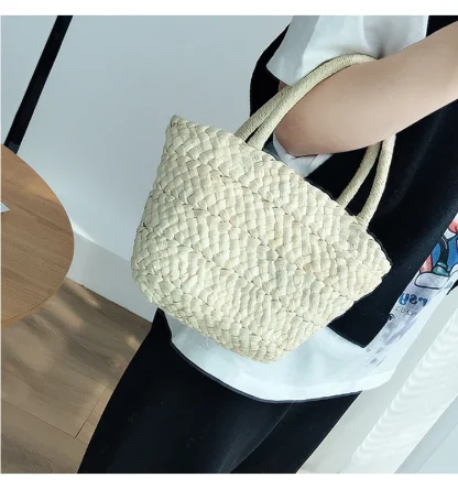 Casual Straw Summer Beach Bag - Image 4