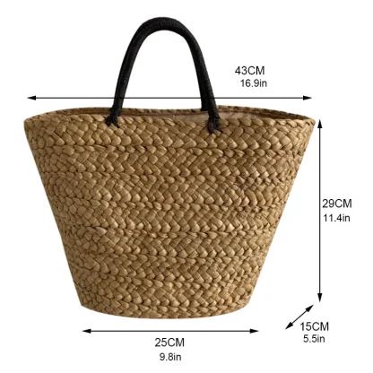 Big Trendy Straw Beach Bag - Image 6