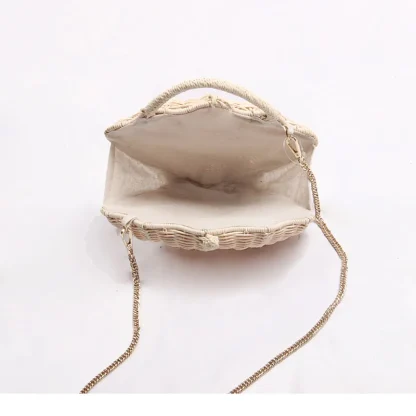 Coastal Chic Woven Shell Beach Bag - Image 3