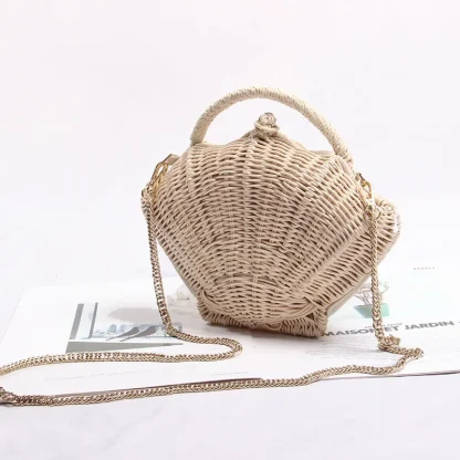 Coastal Chic Woven Shell Beach Bag