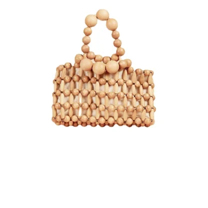 Clutch Style Bamboo Top Handle Beach Bag - Image 5