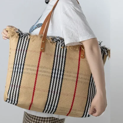 Tassel-Trimmed Large Beach Bag - Image 2