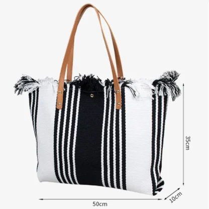 Tassel-Trimmed Large Beach Bag - Image 6