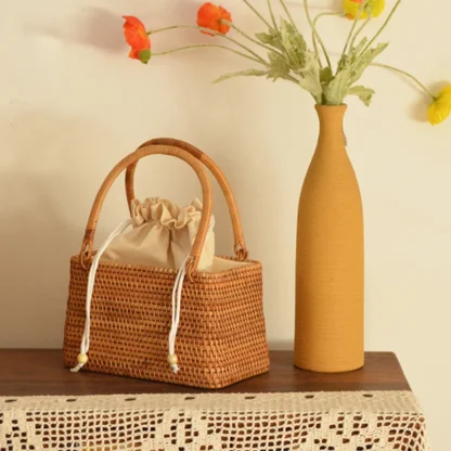 Basket Drawstring Beach Bag - Image 2