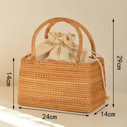 Basket Drawstring Beach Bag - Image 7