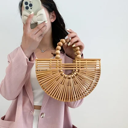 Pearl-Like Elegance Top-Handle Beach Bag