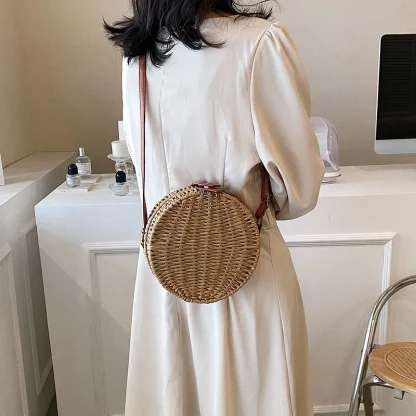 Small Circular Crossbody Beach Bag