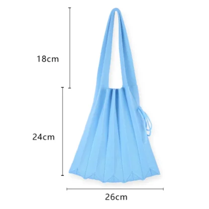 Chic Pleated Knit Beach Tote Bag - Image 7