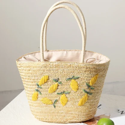 Basket Straw Summer Beach Tote Bag - Image 2