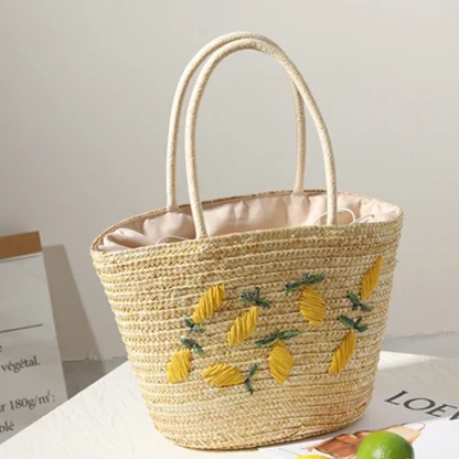 Basket Straw Summer Beach Tote Bag - Image 3