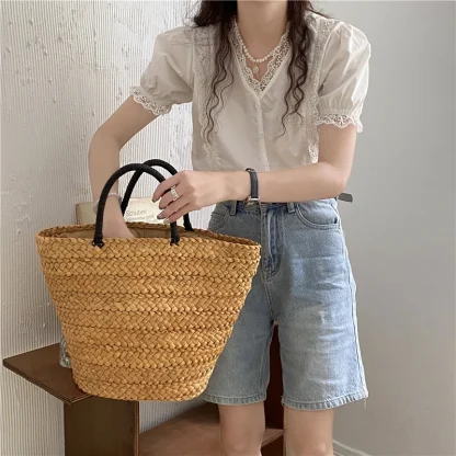 Summer Straw Beach Tote Bag - Image 4