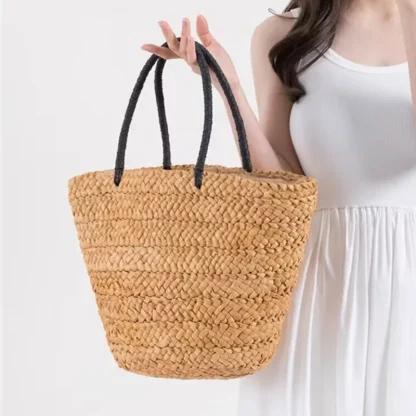 Summer Straw Beach Tote Bag