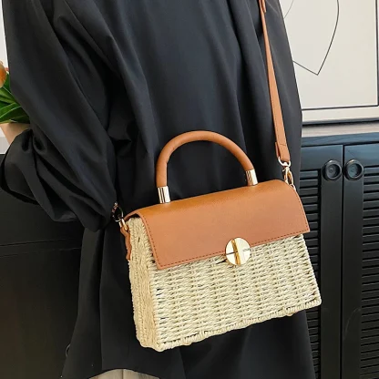 Fashionista Straw Shoulder Beach Bag - Image 2