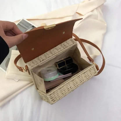 Fashionista Straw Shoulder Beach Bag - Image 3