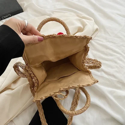 Fashionable Straw Beach Shoulder Bag - Image 6