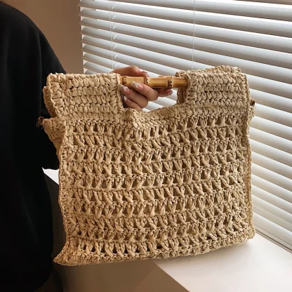 Casual Weave Travel Tote Beach Bag - Image 2