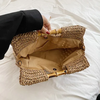 Casual Weave Travel Tote Beach Bag - Image 3