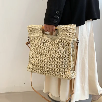 Casual Weave Travel Tote Beach Bag - Image 4