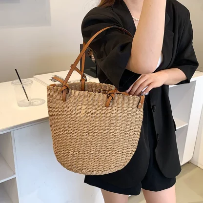 High Capacity Straw Tote Beach Bag