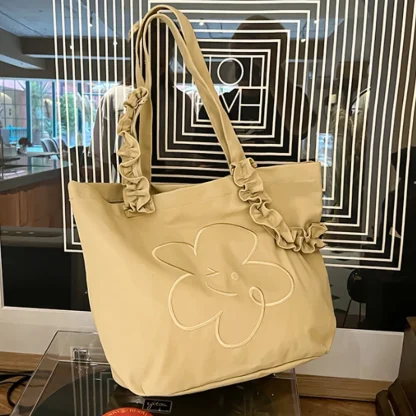 Flower Shopper Shoulder Beach Bag - Image 3