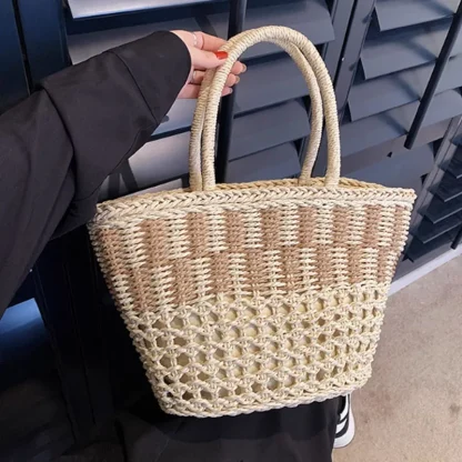 Spacious Retro Basket Handbag Beach Tote Bag - Image 2